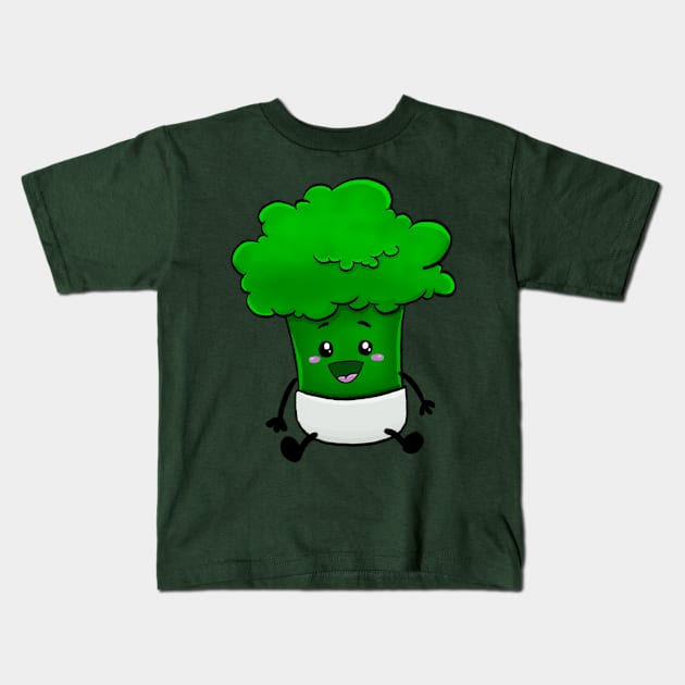 Baby Broccoli - Kawaii Cute Veggie Kids T-Shirt by Fun4theBrain